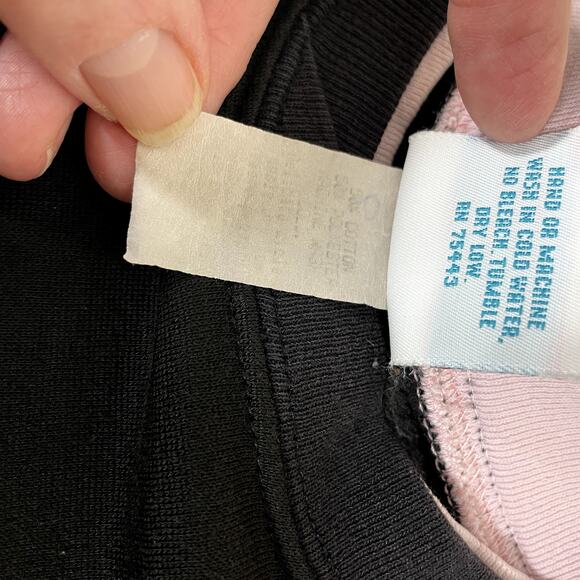 VINTAGE ACTON Lg Black Cat Face Printed Sweatshirt Pink Accents 1986 Made in USA - Picture 6 of 7